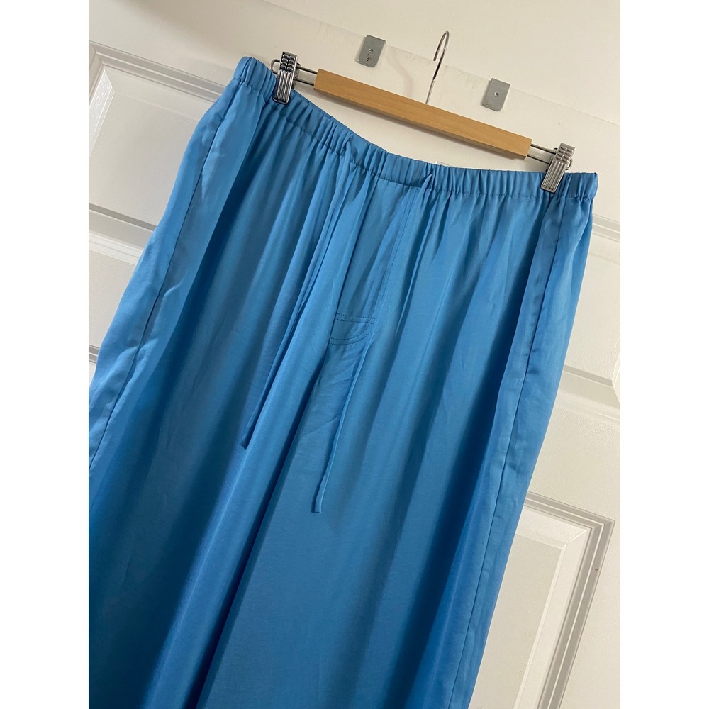 Vince Blue Wide Leg Pull On Drawstring Pants XL Cerulean Elastic Waist Trouser